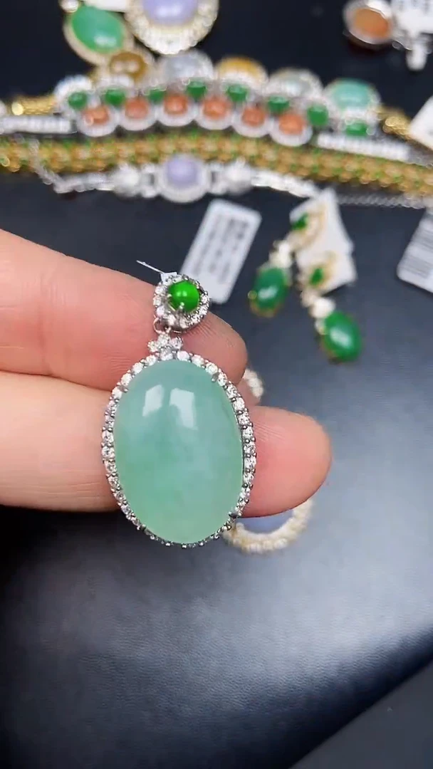 银S925镶嵌戒指翡翠3390