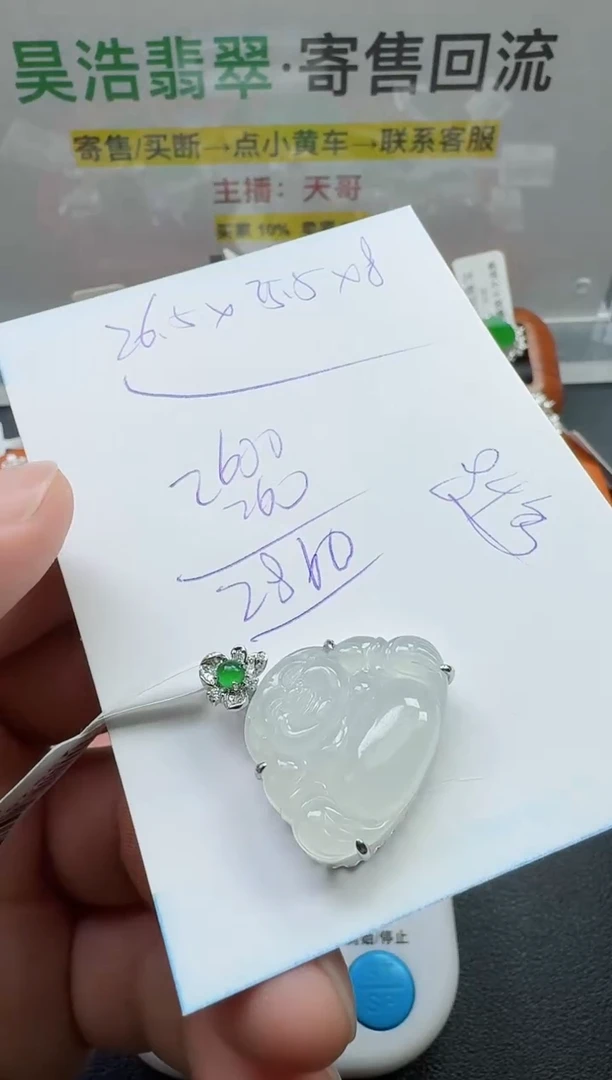 【闪购商品】翡翠颈饰18K金镶嵌寄售回流，不退不换