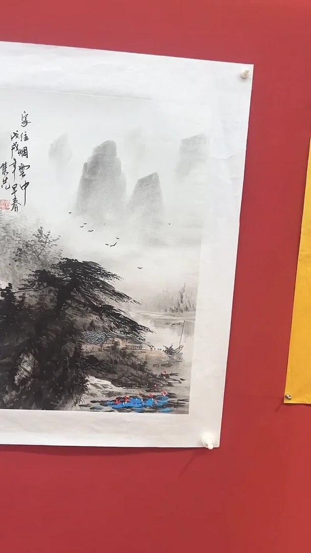 国画ZJX泼墨山水国画一平尺-C010204