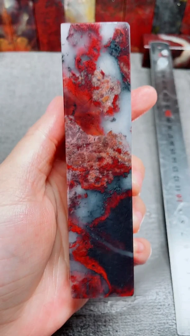 玉桂林鸡血玉素章3.0左右红23