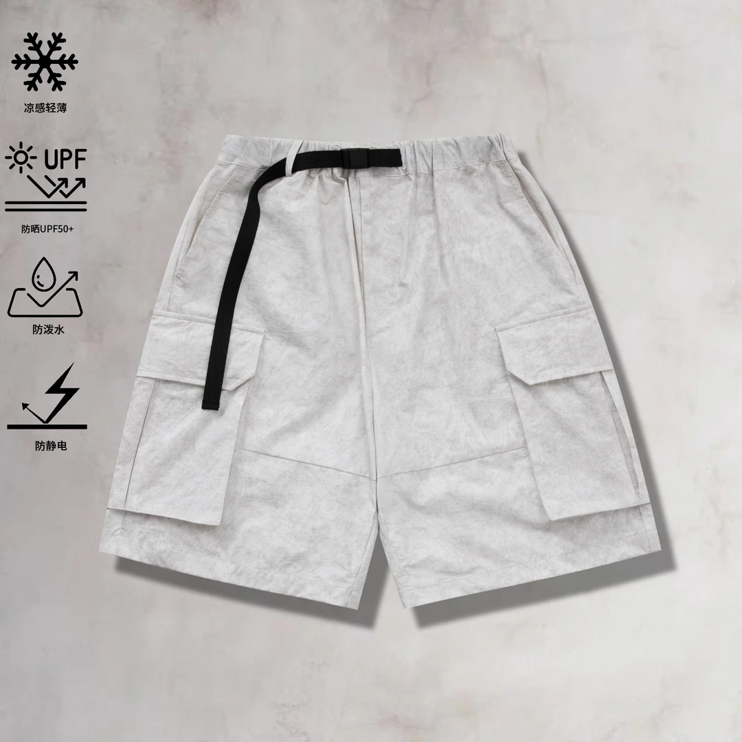 BCALM【复古凉感短裤】户外防晒防泼水防静电夏季透气休闲五分裤