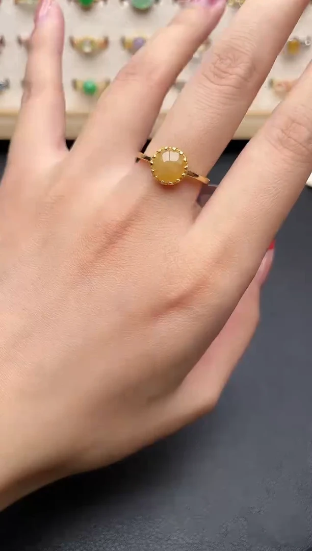 【闪购商品】翡翠戒指银S925镶嵌一物一证一礼盒