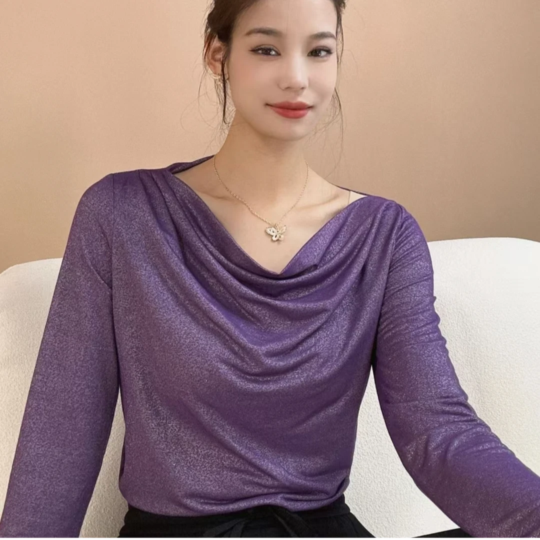 AMASS/阿玛施 新款休闲百搭长袖修身显瘦上衣（附内搭）5301086