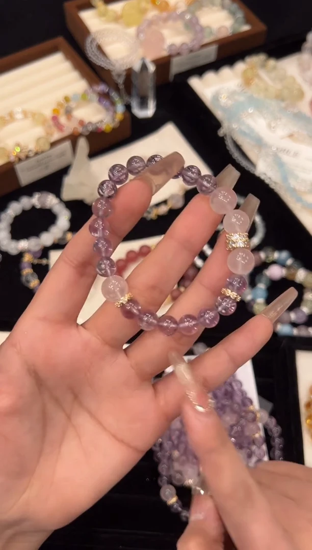 【闪购商品】水晶手链合金紫水晶手链x1191