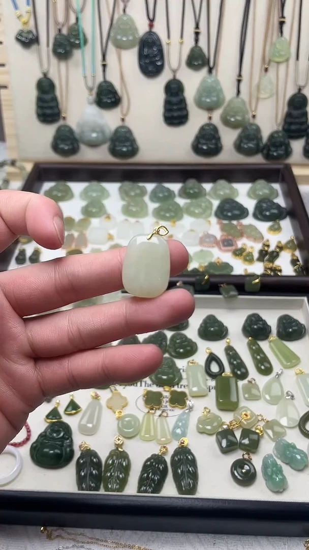 吊坠(不含链)银S925镶嵌和田玉吊坠(不含链) 银S925镶嵌 和田玉