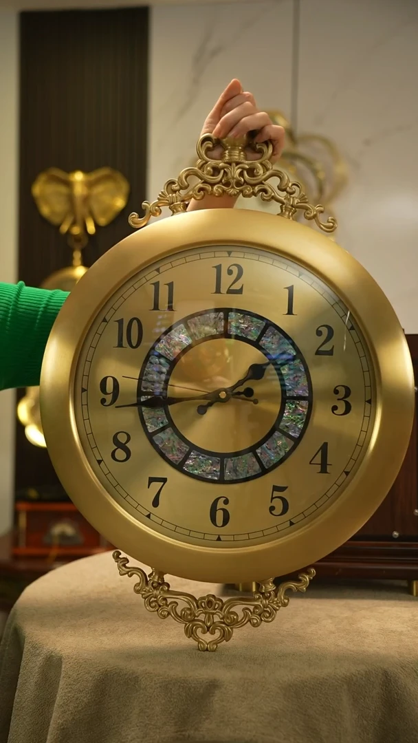 有机玻璃黄铜挂钟