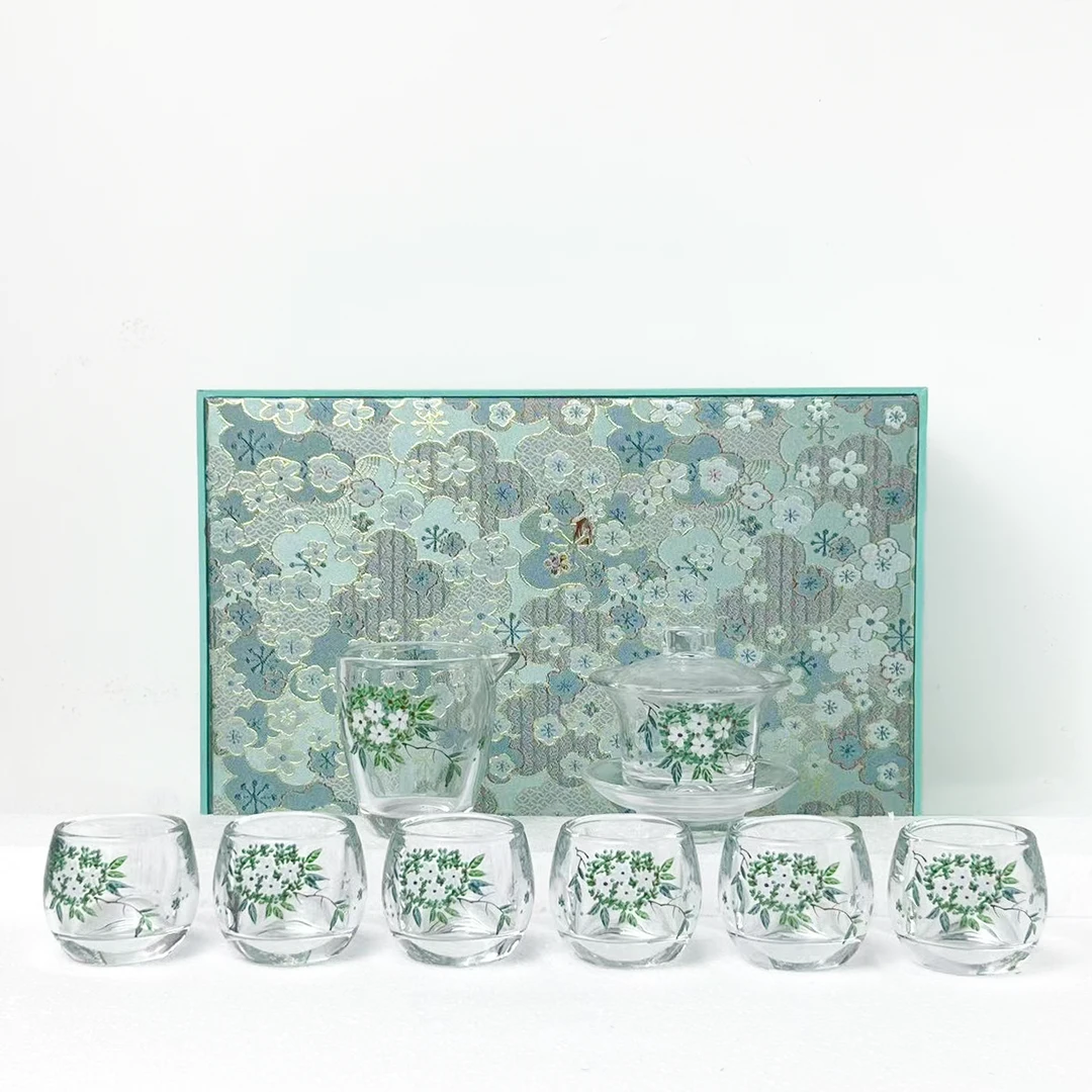 梨花琉璃功夫茶具套装一整套