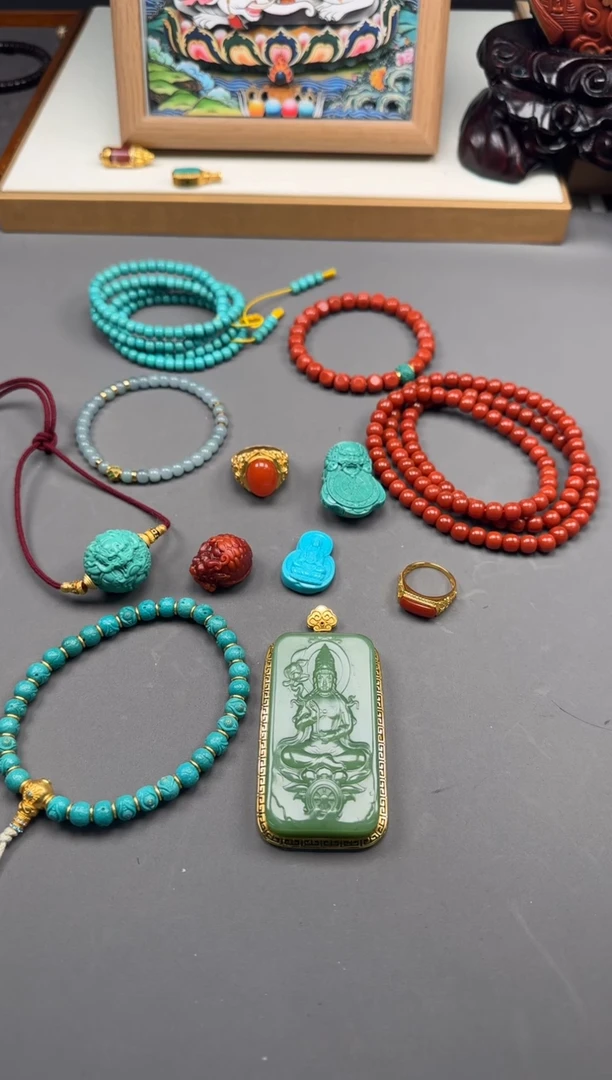 【闪购商品】南红玛瑙手串手串18K金镶嵌手串手串