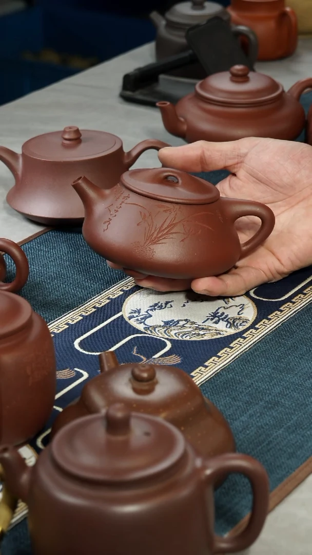 【闪购商品】紫砂茶壶景舟石瓢兰花茶壶