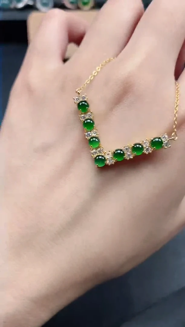 翡翠戒指银S925镶嵌15451-15