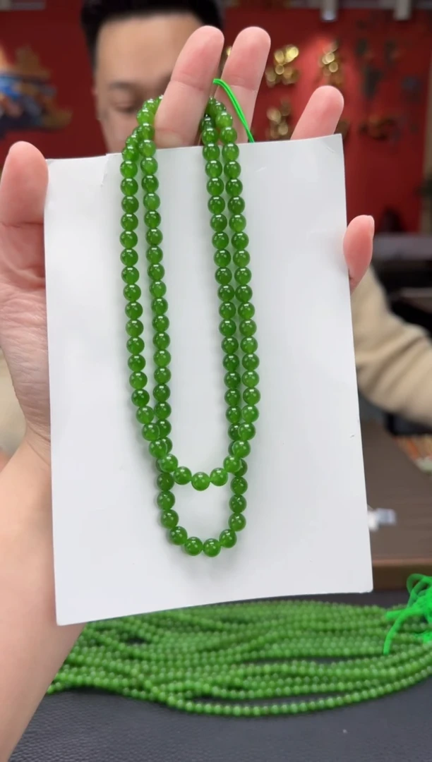 【闪购商品】和田玉颈饰未镶嵌碧玉108颗多圈卡6