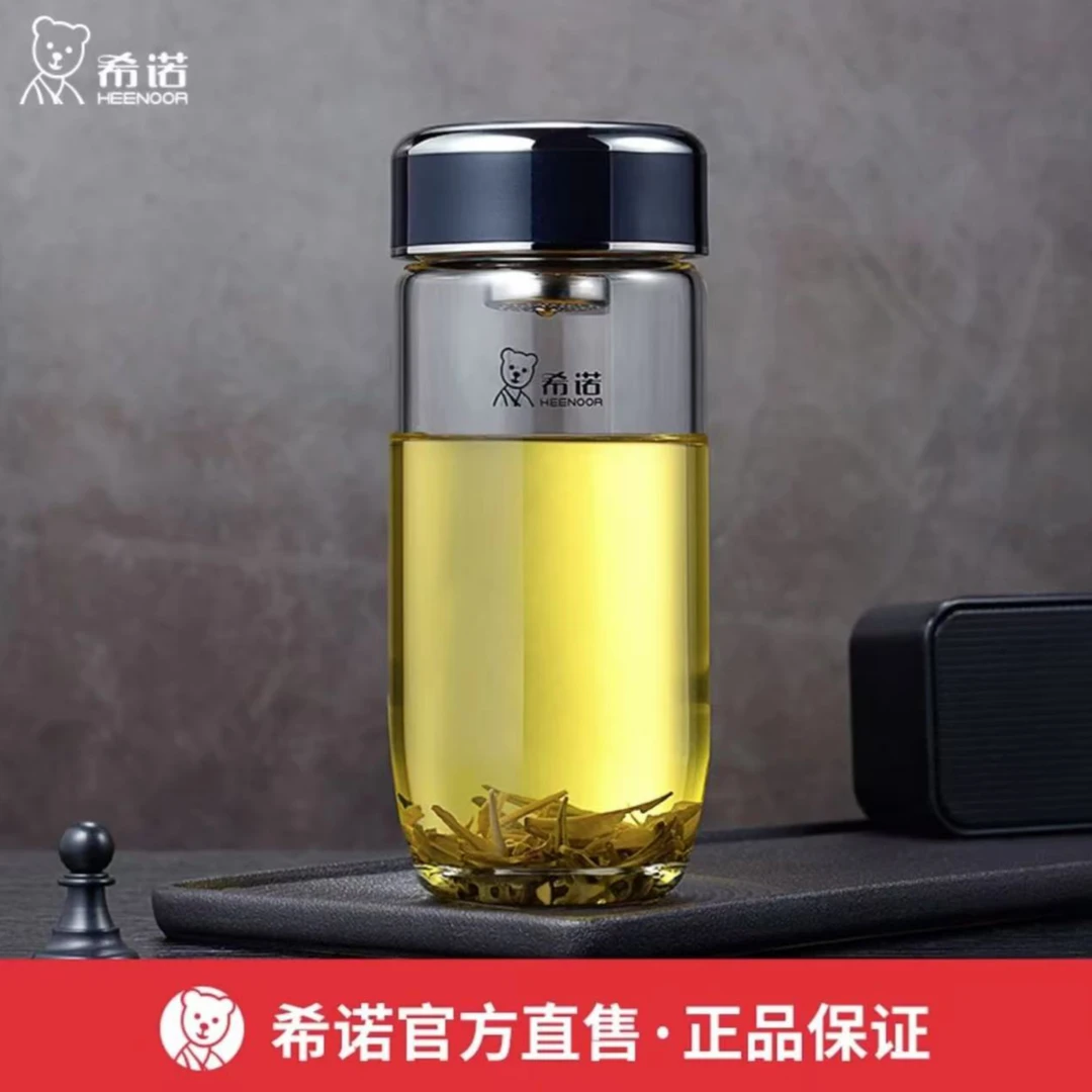 希诺单层玻璃杯鹅蛋杯男士水杯高档大容量泡茶耐热杯子透明茶水杯