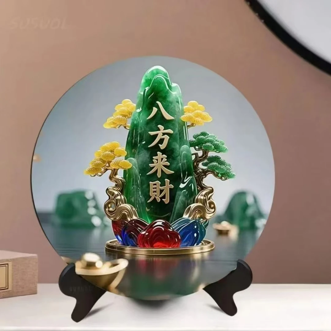 【香港ZHOUFU】高定款实木八方来财招财摆件送底座