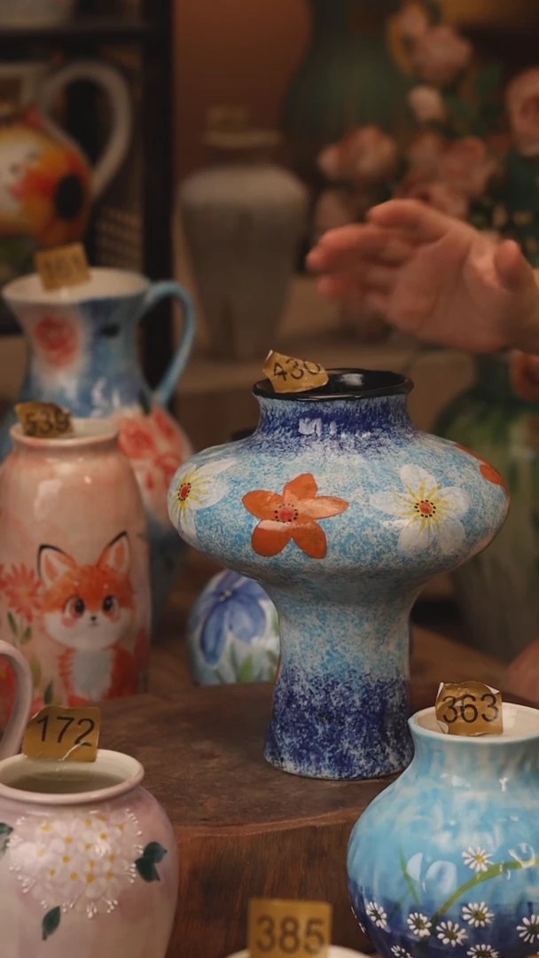 陶瓷430景德镇设计师手作花器摆件侘寂风