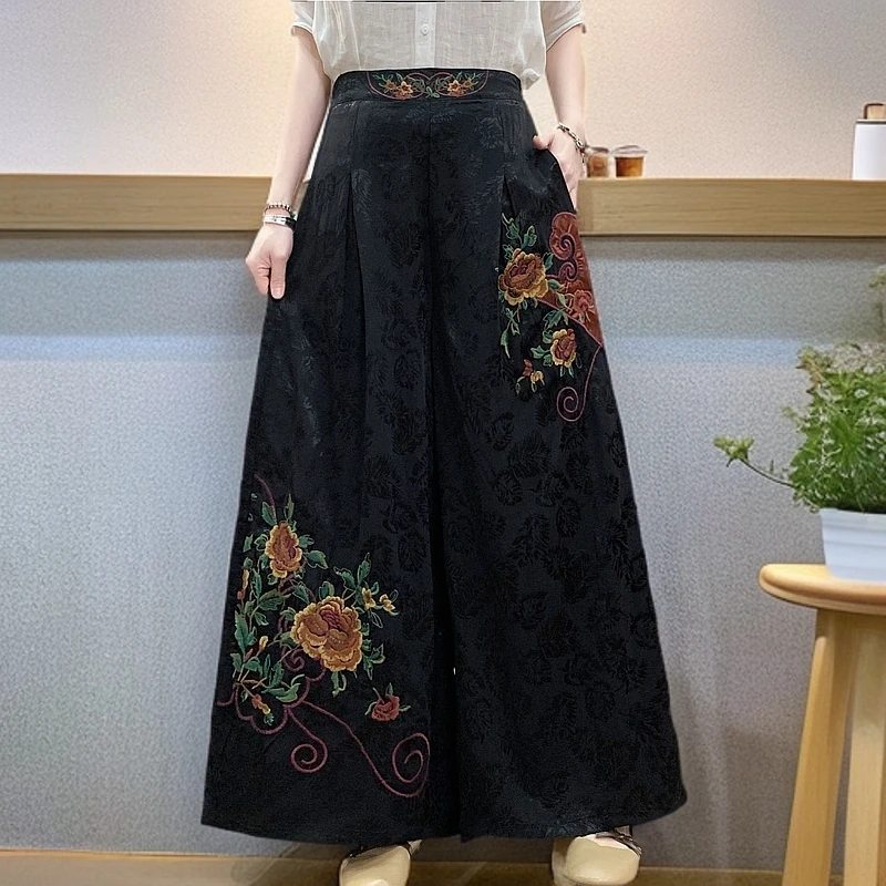 【绣娘】(衣念)春夏新款民族风重工刺绣休闲阔腿裤