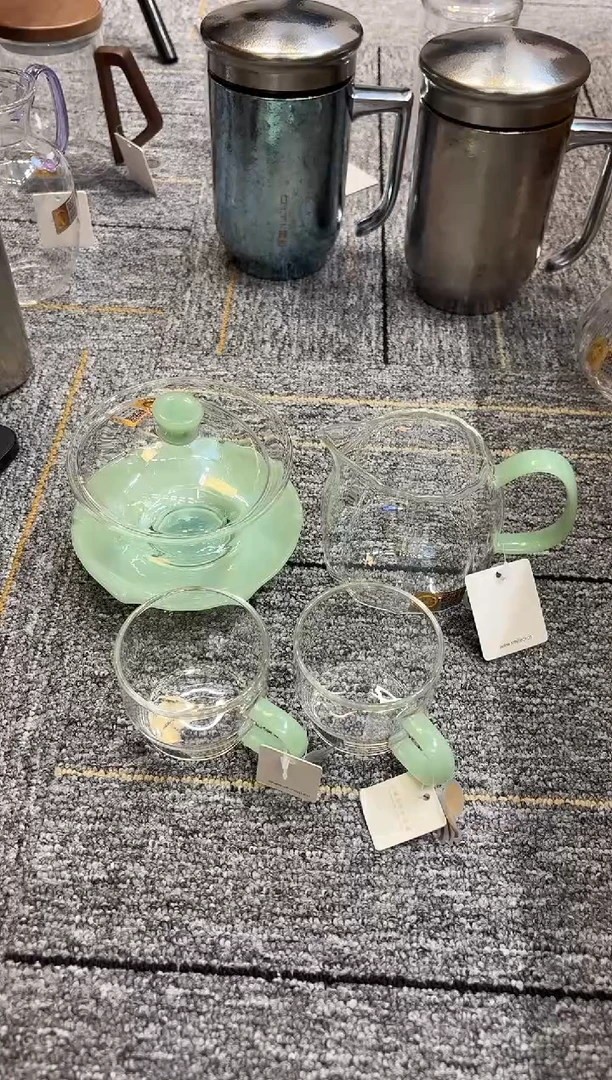 禾器荷叶盖碗浅玉+倾妍茶海+清尚杯2个