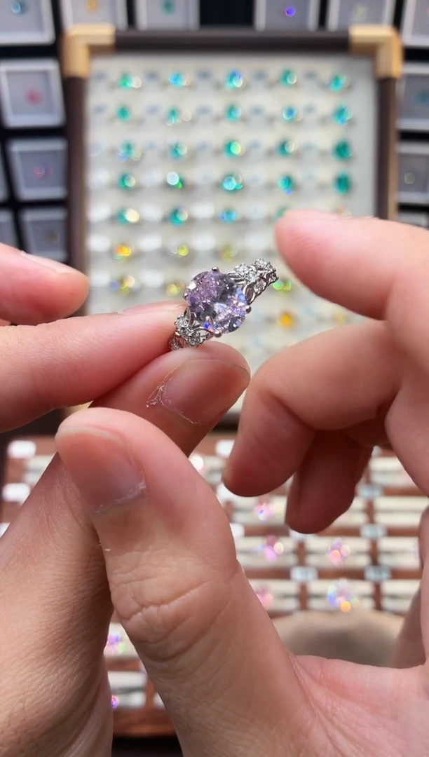 银S925镶嵌戒指绿柱石（摩根石）1888