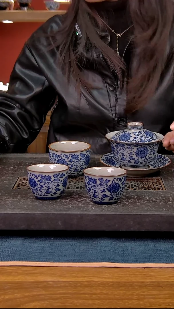 简装家用款4件套 老陶泥开片纹陶瓷茶具