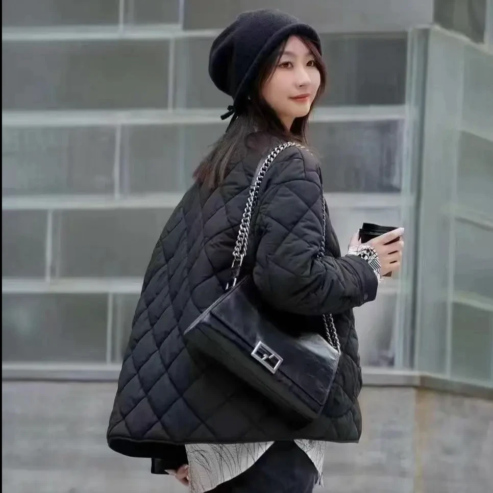 AMASS阿玛施圆领新雪丽宽松软糯中长棉服5400730