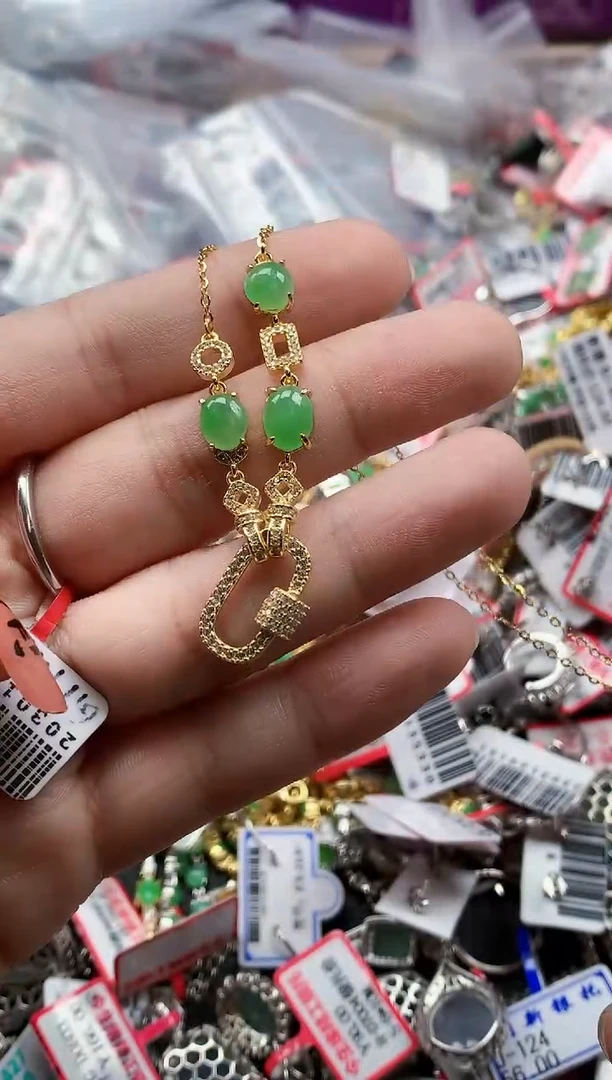 银S925镶嵌戒指翡翠天然A货缅甸翡翠