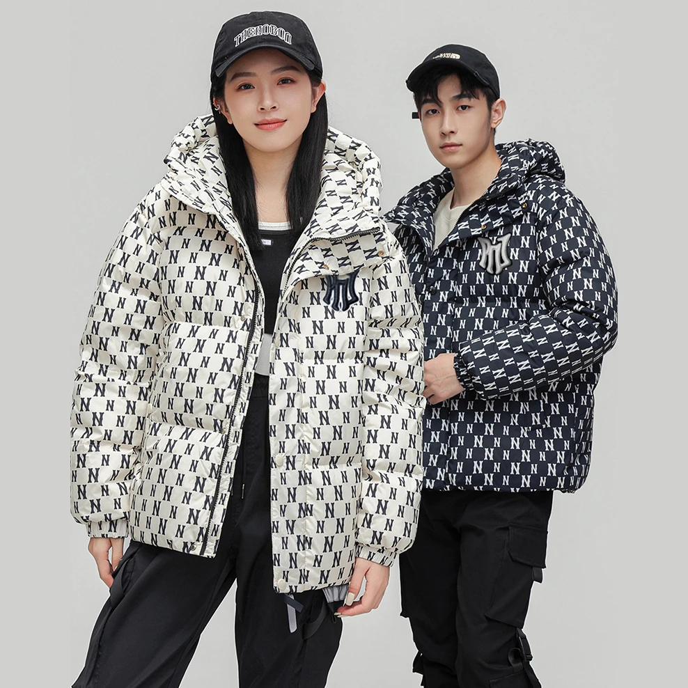 CATSHAPE/倒立猫24秋冬韩风加厚保暖老花刺绣标三防连帽外套