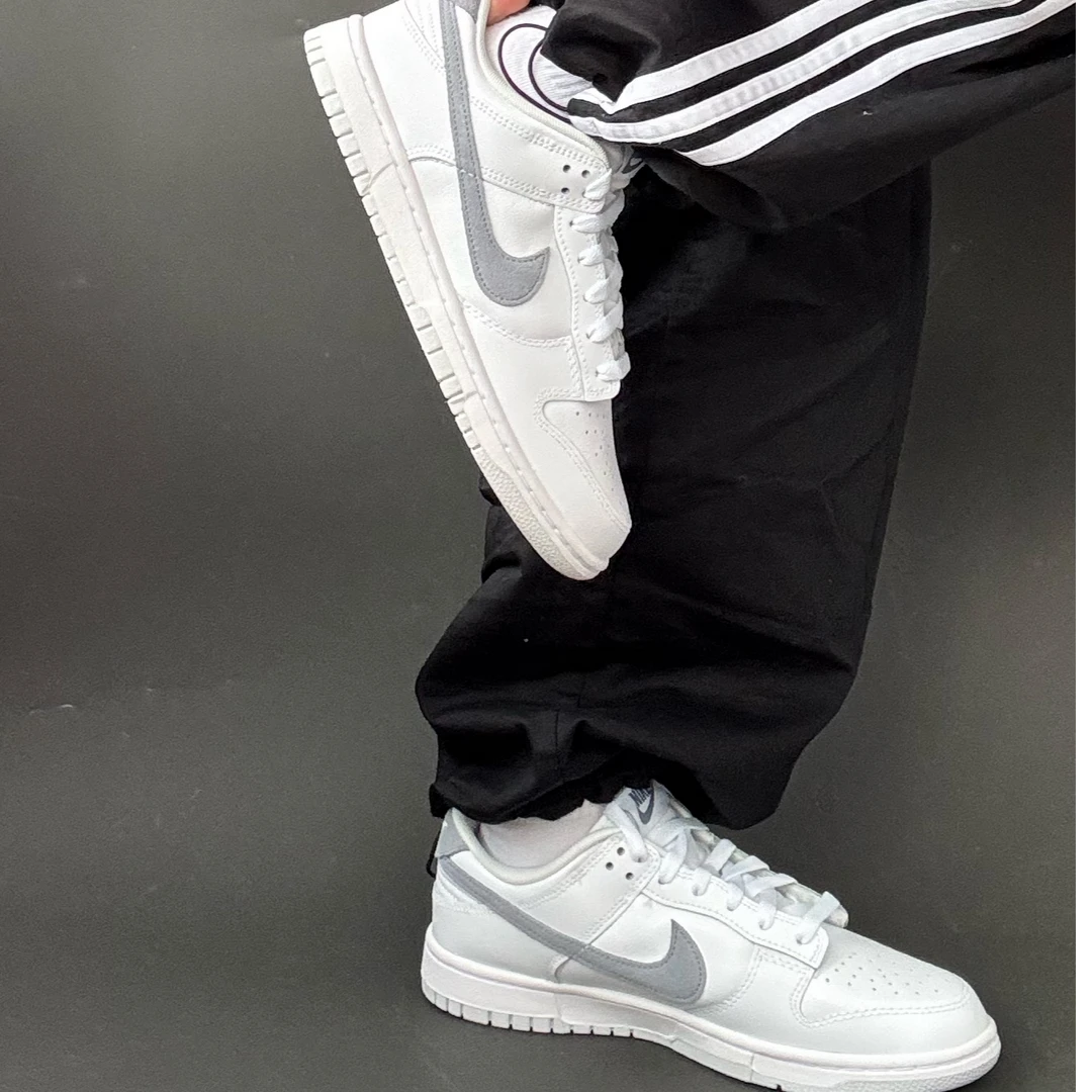 NIKE耐克 DUNK LOW 男款白灰色低帮休闲板鞋运动篮球鞋官方正品