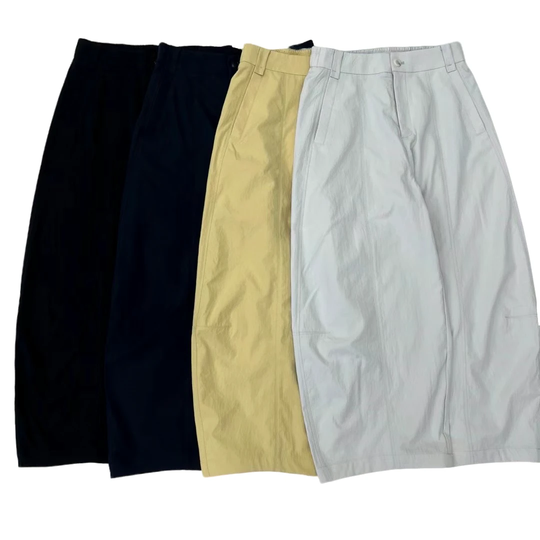 深圳南油2025阔腿哪吒裤气球裤休闲宽松夏季时尚设计师纯色松紧腰