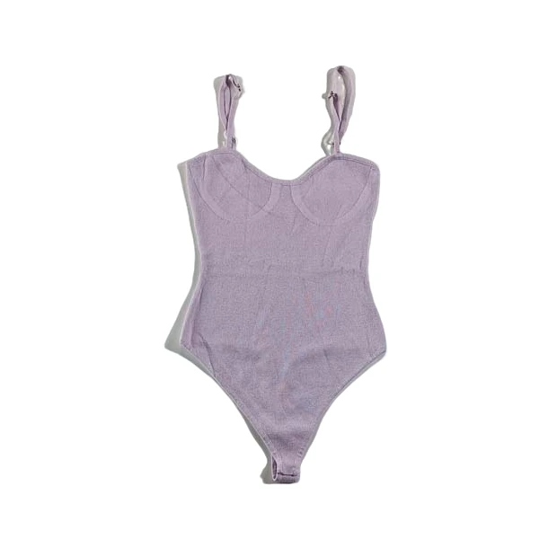 246【浅紫色针织连体吊带】可调节上衣