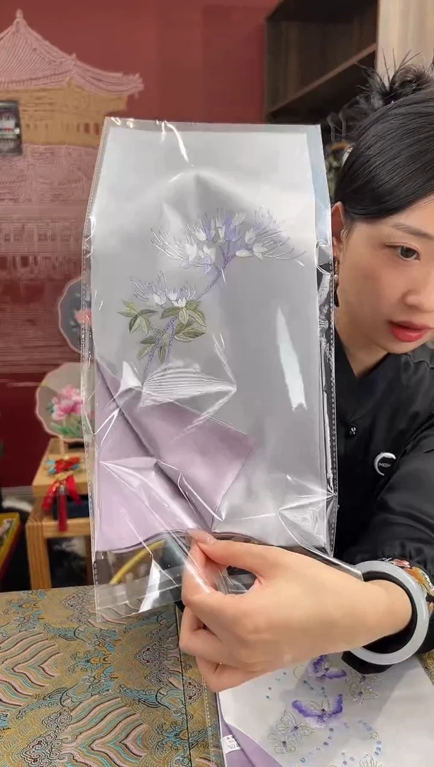 【闪购商品】刺绣苏绣100桑蚕丝丝巾