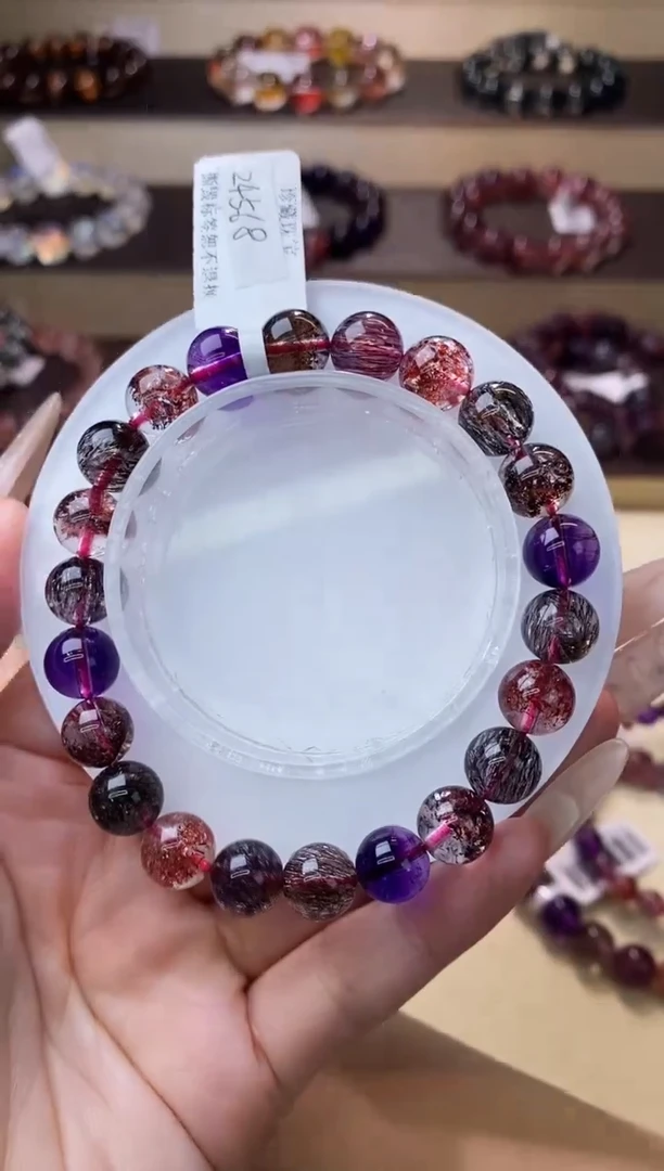 【闪购商品】水晶手链未镶嵌黑加仑超七单圈9m+