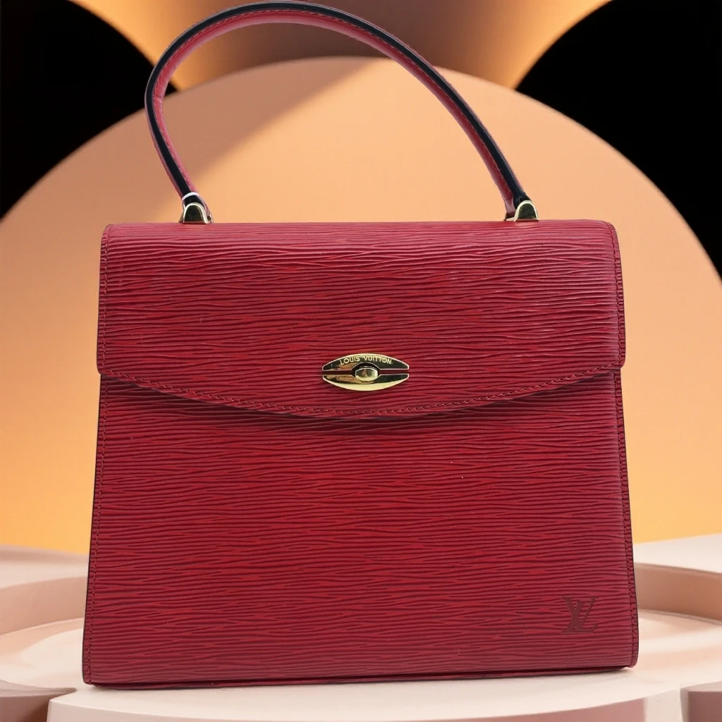 95新 LouisVuitton/路易威登 红色水波纹手提包1745 4958