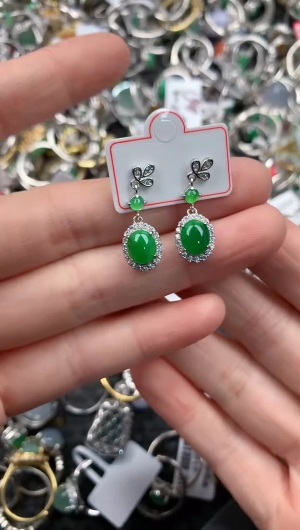 银S925镶嵌戒指翡翠12   2