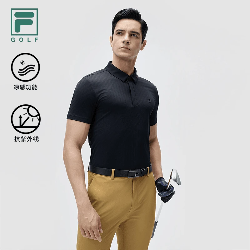 Fila/斐乐男装【凉感防晒高尔夫polo】夏时尚透气短袖A11M435143F