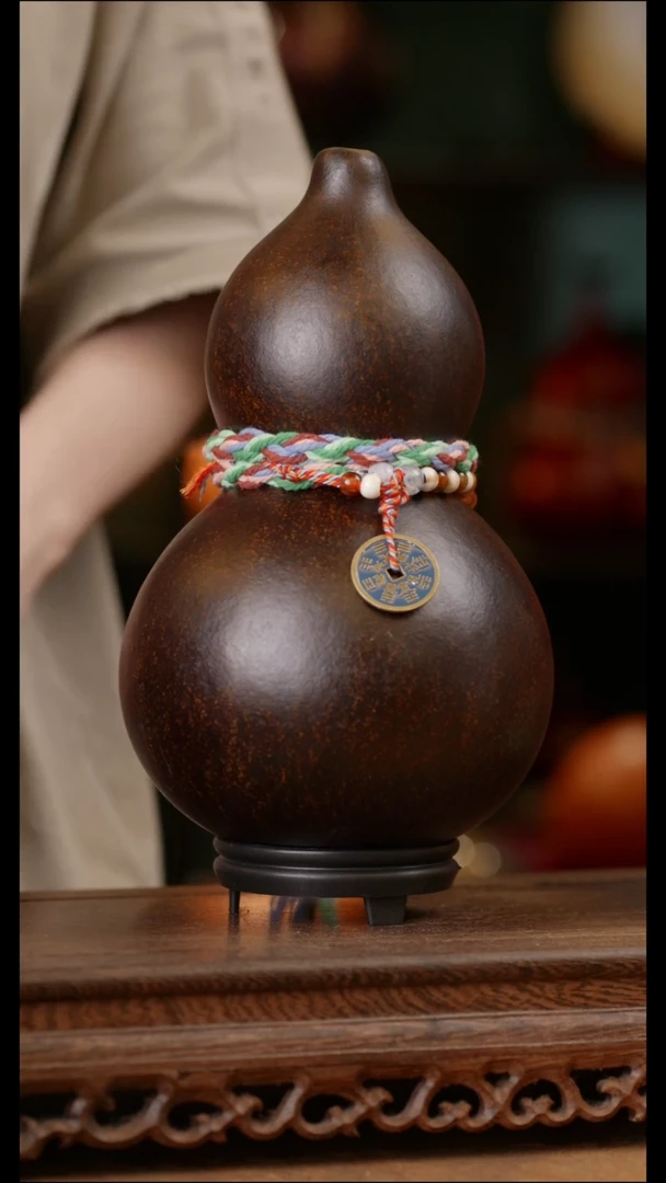 342号精品天然大漆工艺防渗内胆酒葫芦~