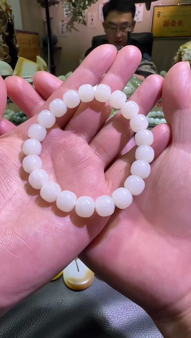 未镶嵌手串和田玉天泰白玉手串（产地直发）