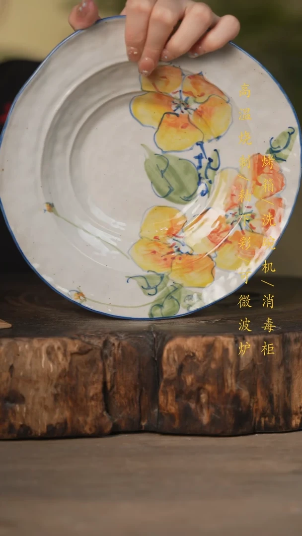 瓷片景德镇高温釉下彩可微波烤箱洗碗机