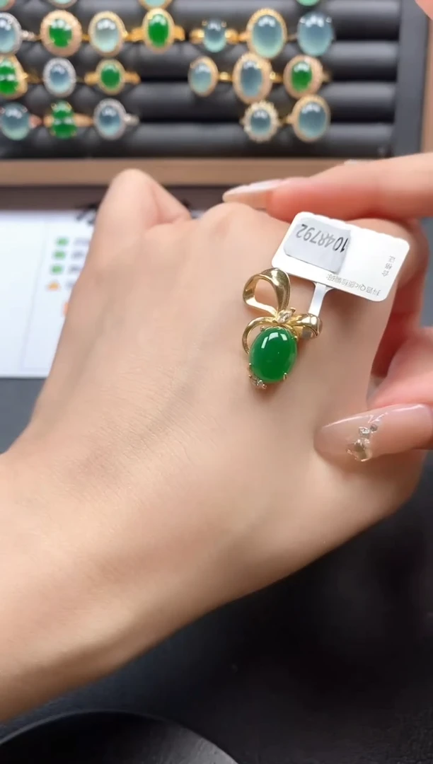 银S925镶嵌戒指翡翠54411