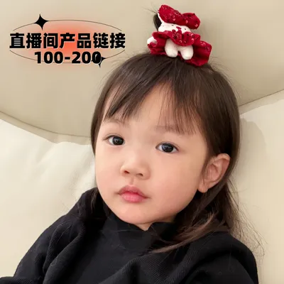 【开学季发饰】儿童发饰100-299红色宝宝女童高弹力儿童皮