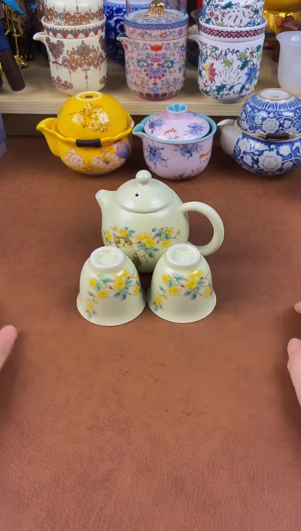 陶瓷茶具摆件旅行套组