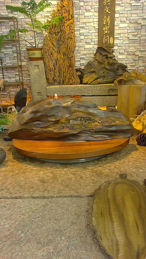 木金丝楠阴沉木禅意山水摆件