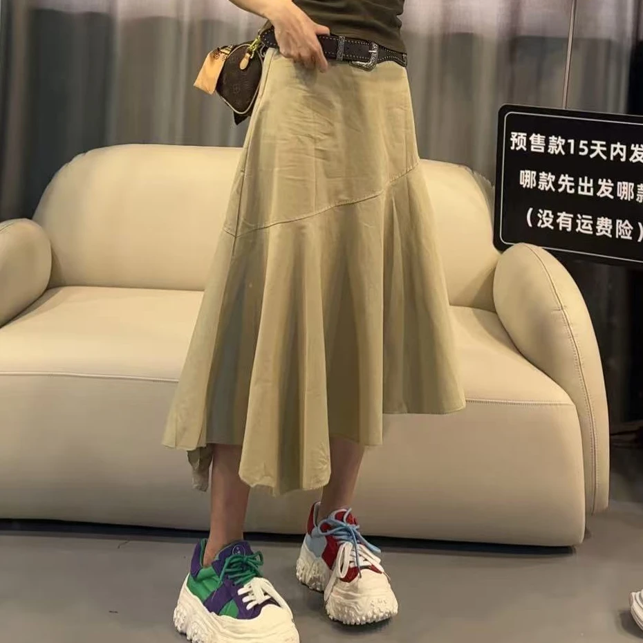 【文乐乐】夏季新款韩版高级气质显瘦时尚休闲潮流波浪半身裙6127