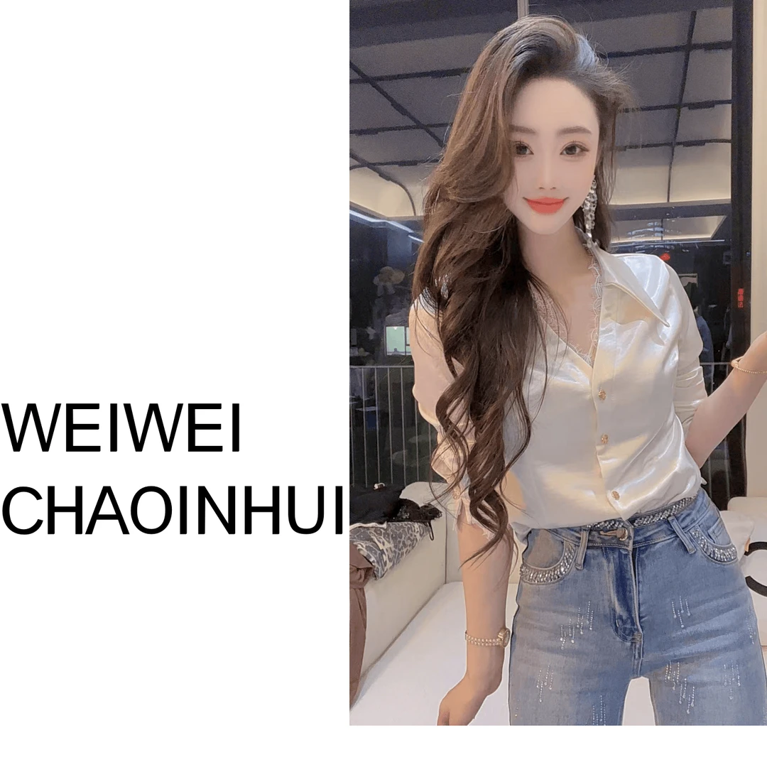 意模【薇薇高端欧货】春季【魅影】气质性感拼接蕾丝衬衫341-30272424