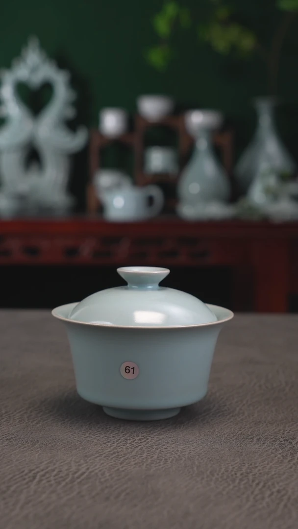 61号杨字款天蓝马蹄两才无纹精品~帆