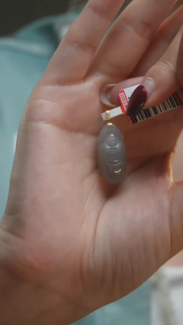 【闪购商品】和田玉吊坠18K金镶嵌O4