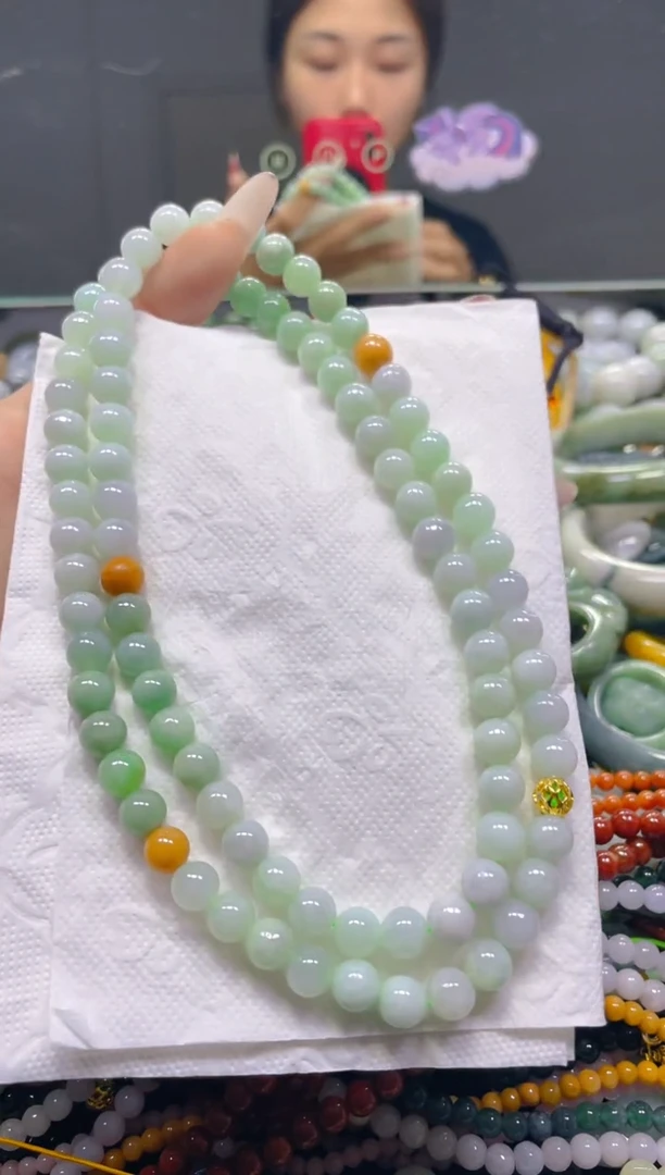 颈饰未镶嵌翡翠7MM/B/翡翠A货，一件也是批发价