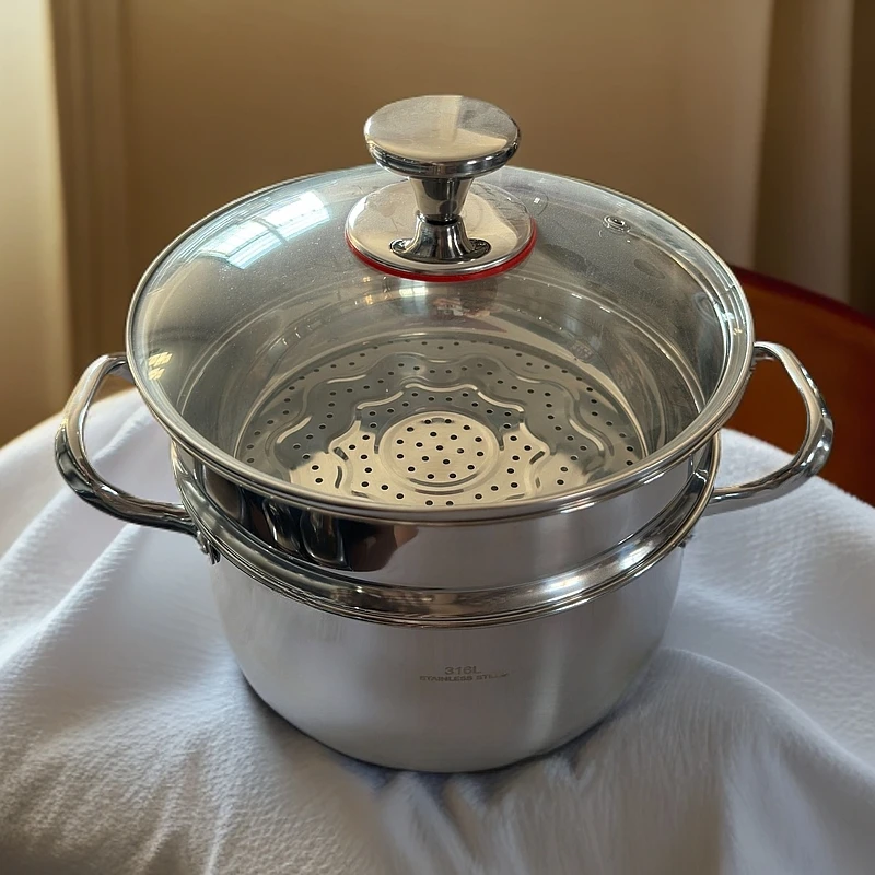 24cm不锈钢双层汤蒸锅加高大容量