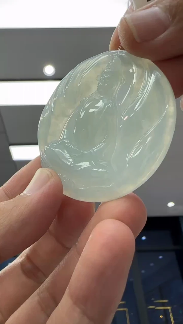 颈饰未镶嵌翡翠天然翡翠A货孤品一件