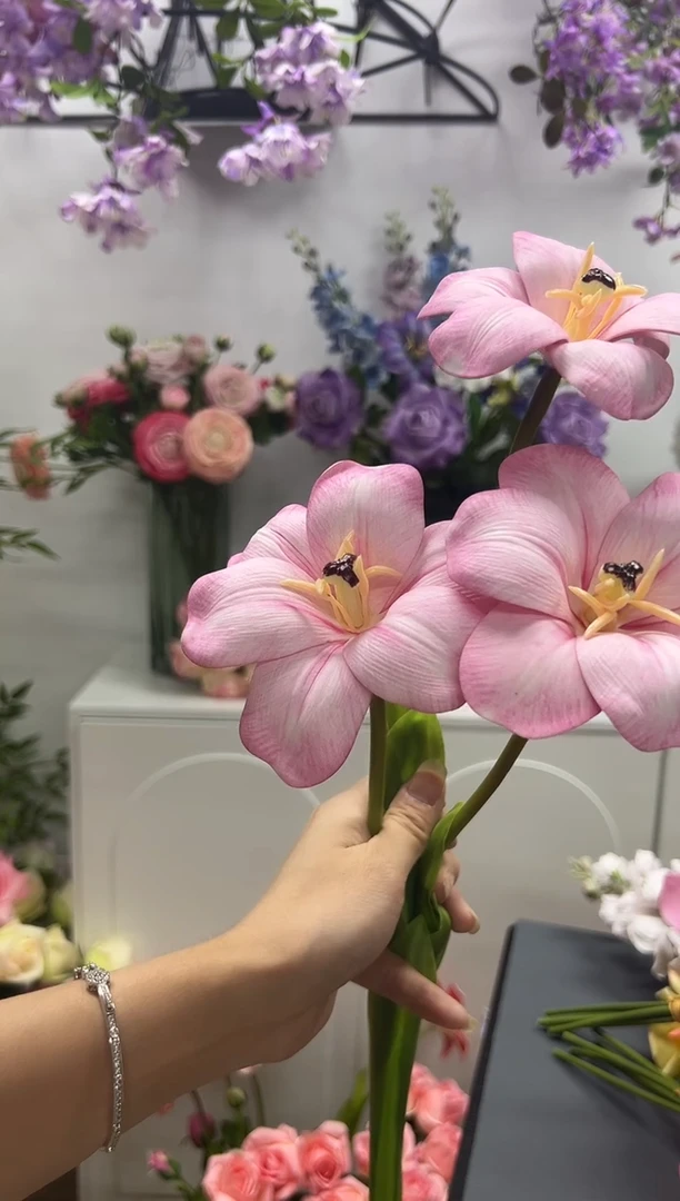 3枝粉色布朗尼郁金香