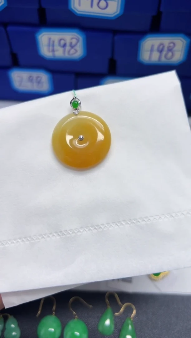【闪购商品】翡翠颈饰18K金镶嵌Y缅料A货/支持复检/一件