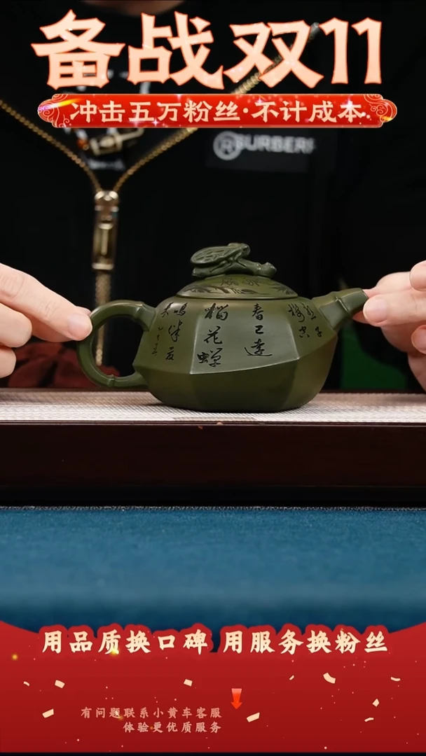 茶壶紫砂绿泥 一鸣惊人